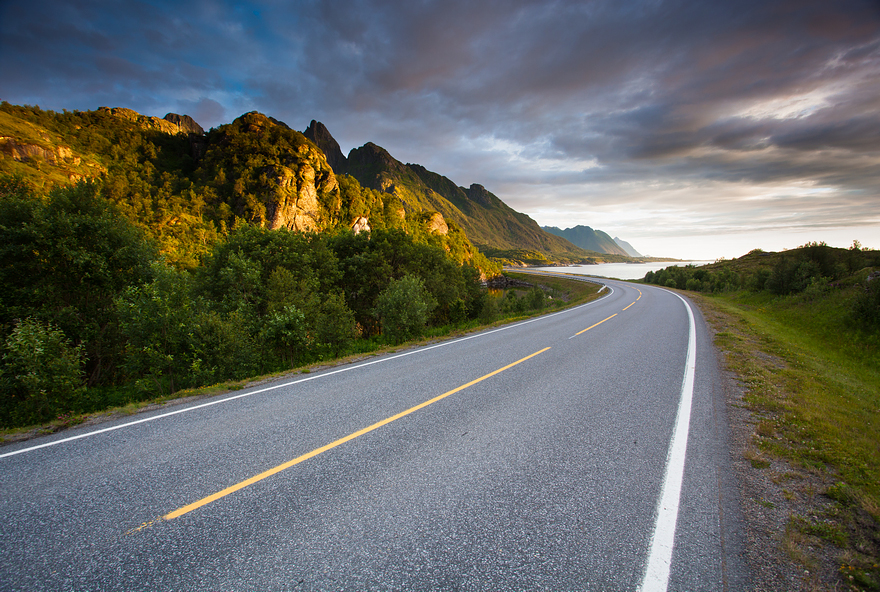 Scenic Road Through Lofoten, Norway