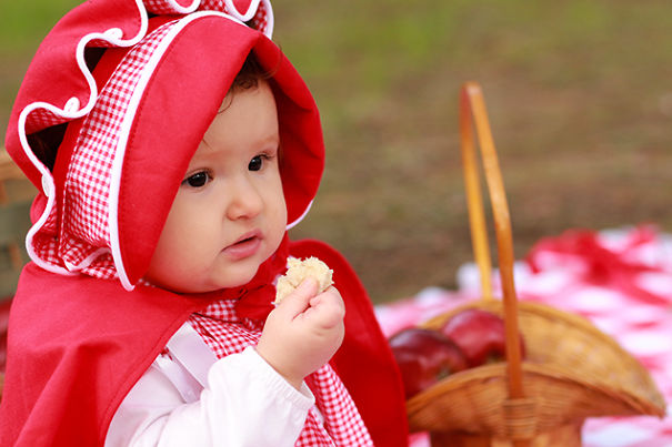 Photographer Dad And Designer Mom Photographed Their Baby Girl As Little Red Riding Hood