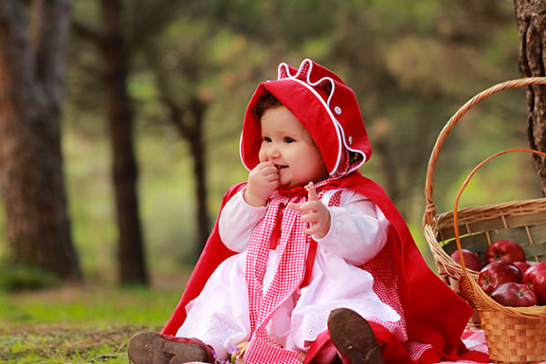 Photographer Dad And Designer Mom Photographed Their Baby Girl As Little Red Riding Hood