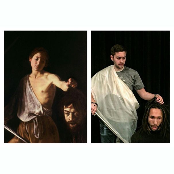 Two Fools Recreate Famous Painting Using Office Supplies Two Fools Recreate Famous Painting Using Office Supplies