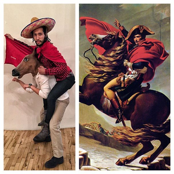 Two Fools Recreate Famous Painting Using Office Supplies Two Fools Recreate Famous Painting Using Office Supplies