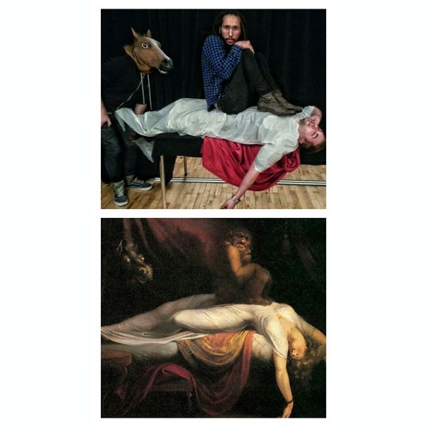 Two Fools Recreate Famous Painting Using Office Supplies