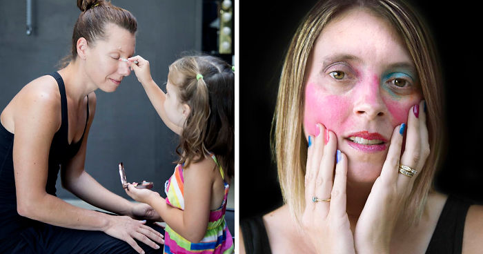 Little Girls Do Their Mothers’ Makeup