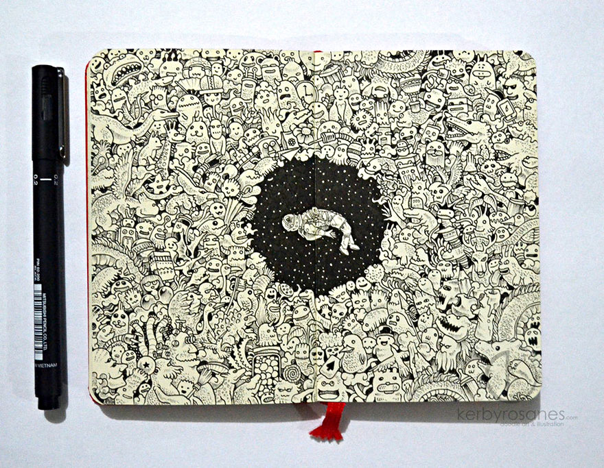 New Incredibly Detailed Pen Doodles By Kerby Rosanes New Incredibly Detailed Pen Doodles By Kerby Rosanes