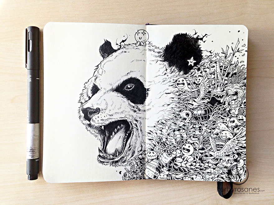 New Incredibly Detailed Pen Doodles By Kerby Rosanes New Incredibly Detailed Pen Doodles By Kerby Rosanes