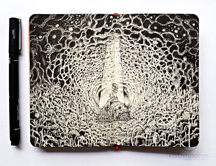 New Incredibly Detailed Pen Doodles By Kerby Rosanes New Incredibly Detailed Pen Doodles By Kerby Rosanes