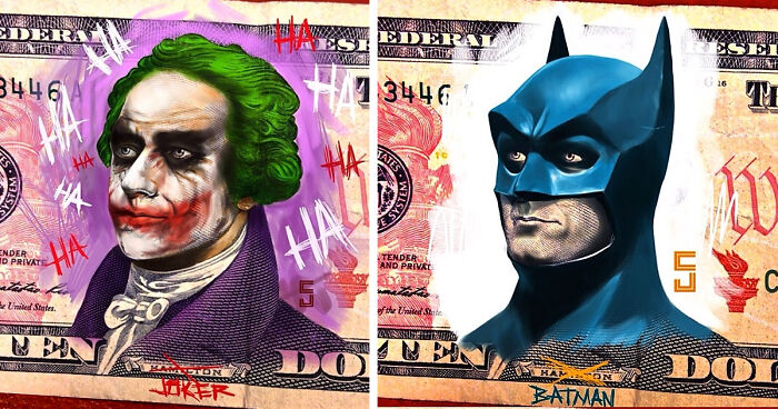 The Art On Money: I Turn U.S. Presidents Into Super Heroes And Villains