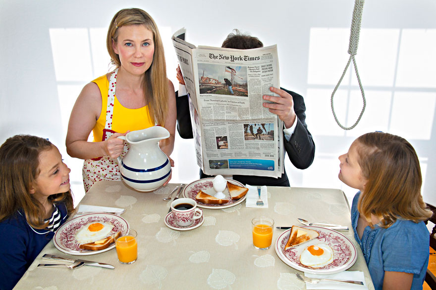 Domestic Bliss: Mother Of Two Takes Darkly Humorous Family Photos Domestic Bliss: Mother Of Two Takes Darkly Humorous Family Photos
