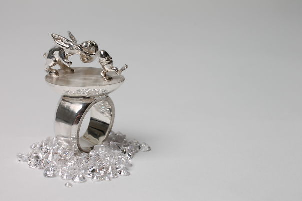 Easter Bunny Chasing Eggs