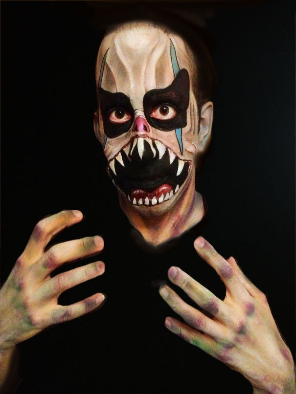 Evil Clown Www.bentleybodyart.com