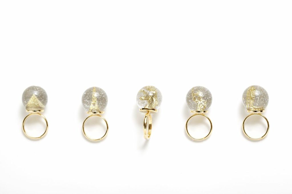 Wonders Of The World Snow Globe Rings
