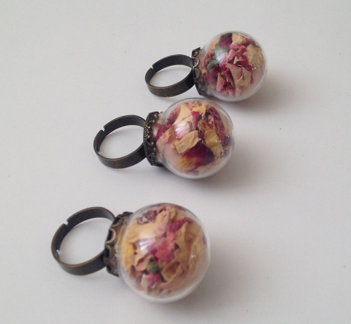 Dried Flower Petal Rings