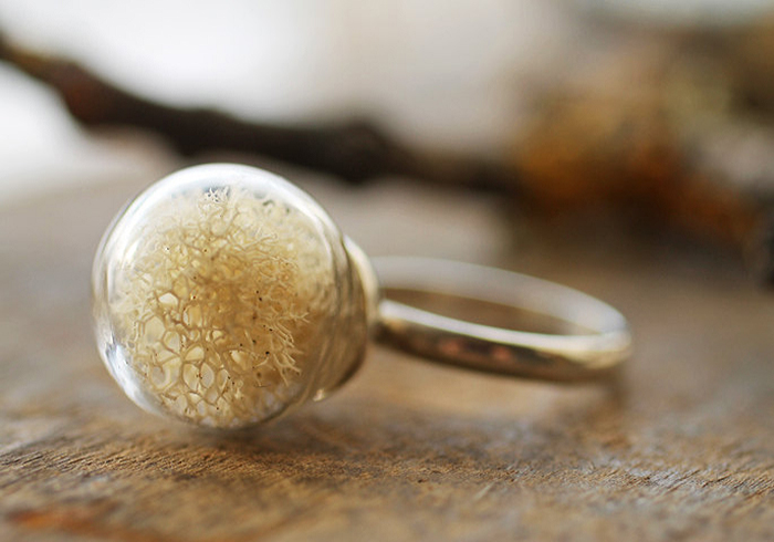 White Moss Ring