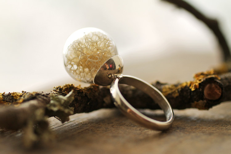 White Moss Ring