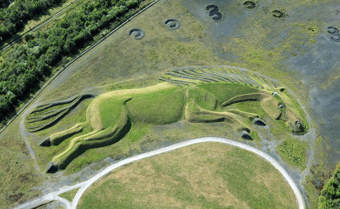 200-Meter-Long Earth Sculpture Of Pony Pays Tribute To Animal Mine Workers