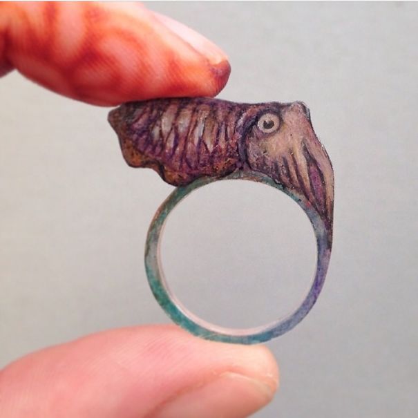 Shrink Plastic Cuttlefish Ring By Seabright Studio