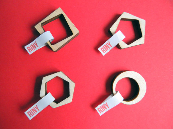 Riny, Lasercut Wooden Geometric Ring