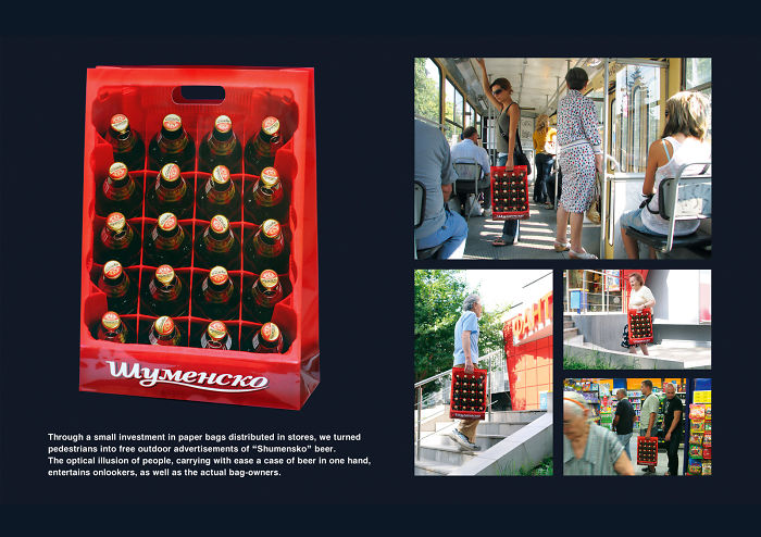 Paper Bag Looks Like A Case Of Beer Bottles Of Bulgarian Beer Brand Shumensko.