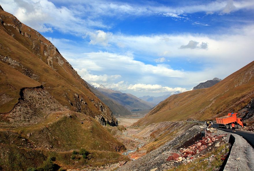 Military Road To Kazbegi Georgia