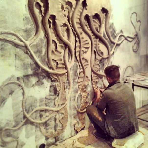 Decoration Idea For Your Walls - Jellyfish From Plaster Decoration Idea For Your Walls - Jellyfish From Plaster