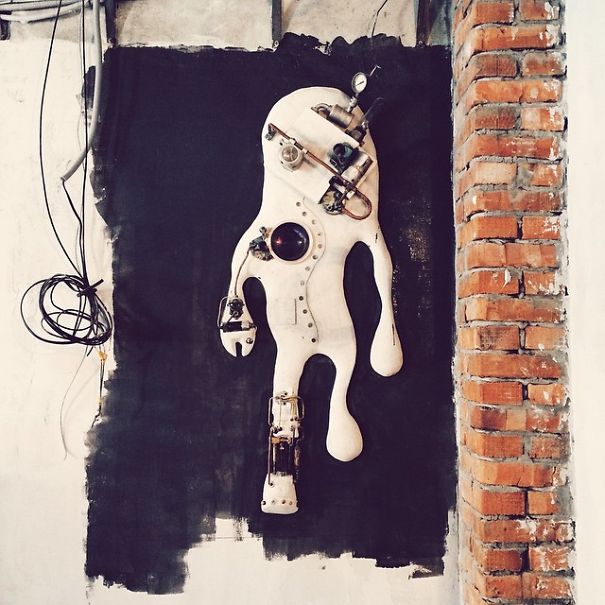 Upcycled Robot From Plaster