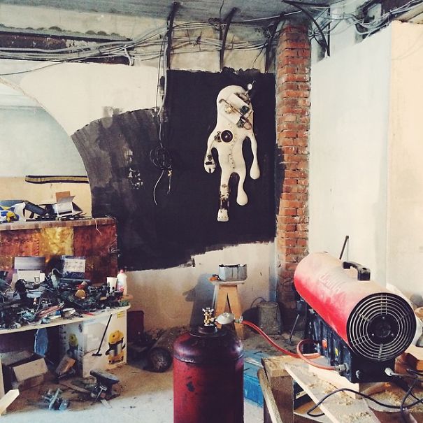 Upcycled Robot From Plaster