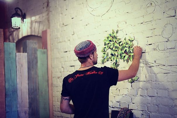 Orange Tree Wall Design From Small Pieces Of Mosaic Orange Tree Wall Design From Small Pieces Of Mosaic