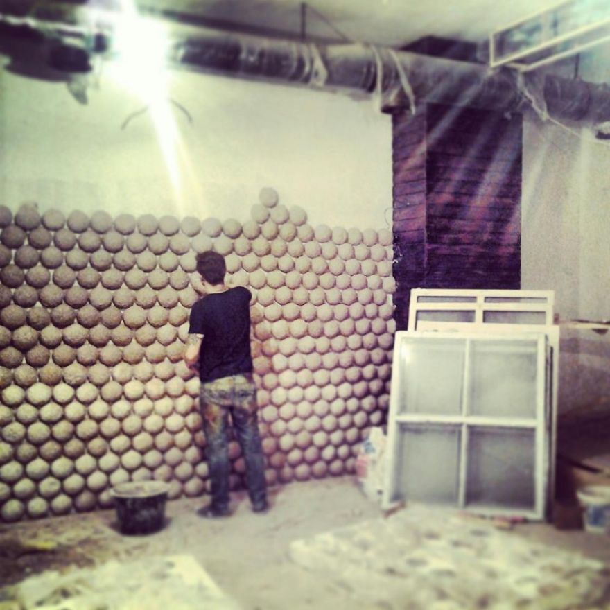 I Made A Wall Of 729 Rusty Cannonballs