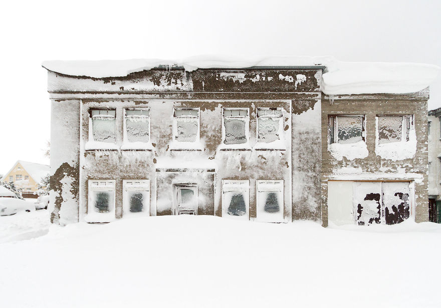 Snow Storm In Akureyri, North Iceland