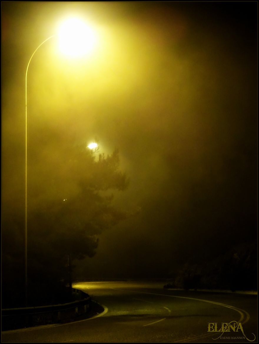 "mistiness" Road Of Saint Silas, Kavala, Macedonia, Greece.