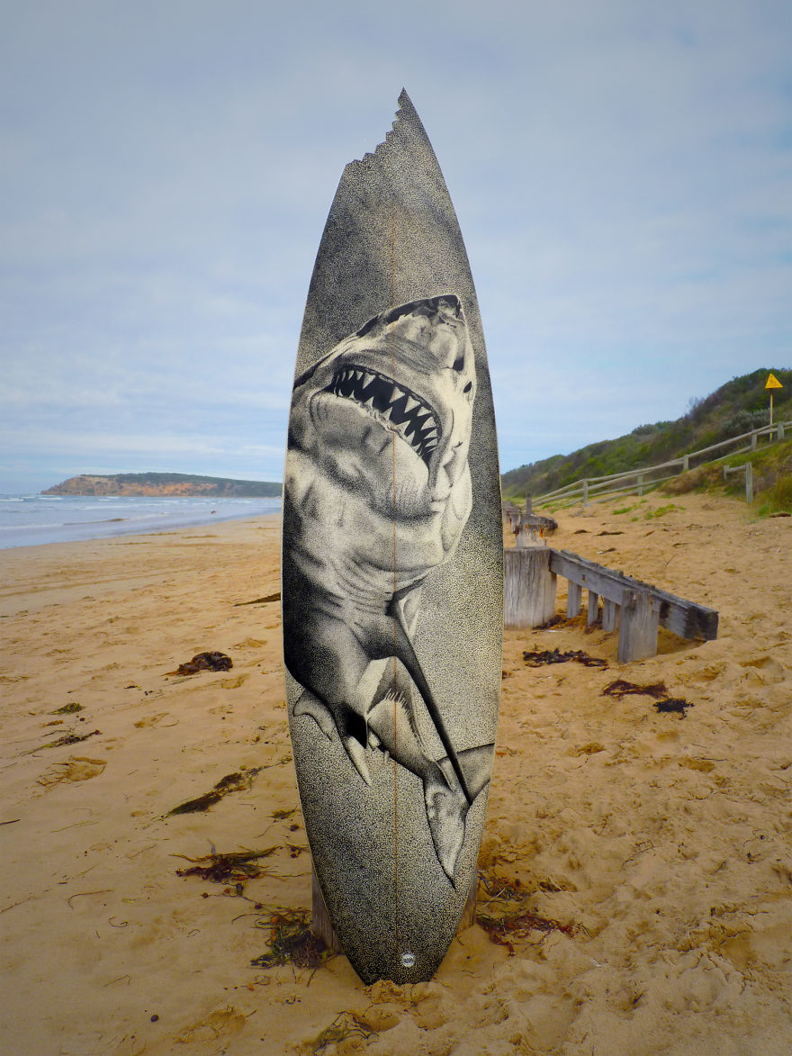 I Give Old Retired Surfboards A New Life As Pieces Of Art