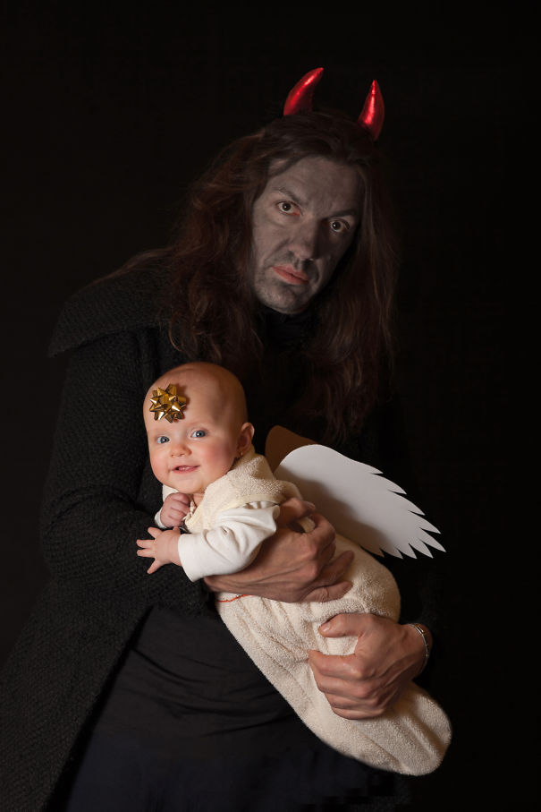 Angel Baby And Devil Dad :)