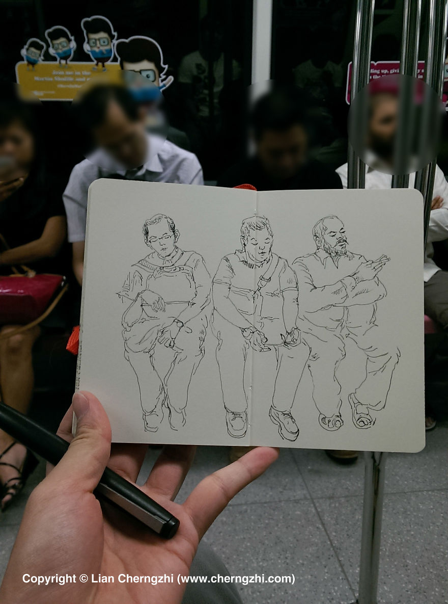 Man Who Sketched On Every Single Bus, Train And Airplane He Boarded. Man Who Sketched On Every Single Bus, Train And Airplane He Boarded.