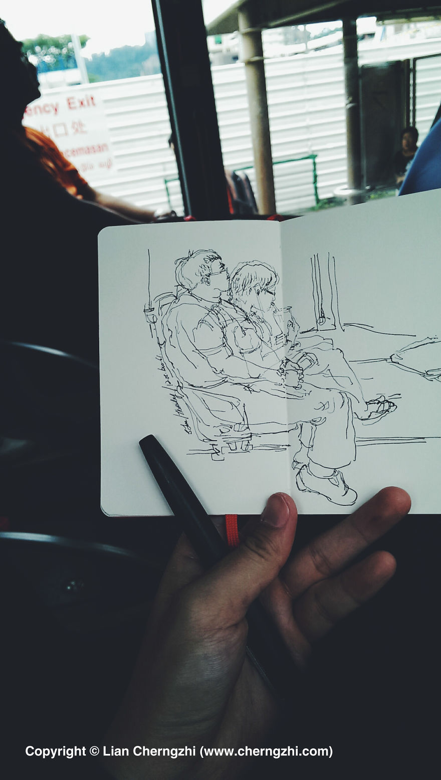 Man Who Sketched On Every Single Bus, Train And Airplane He Boarded. Man Who Sketched On Every Single Bus, Train And Airplane He Boarded.