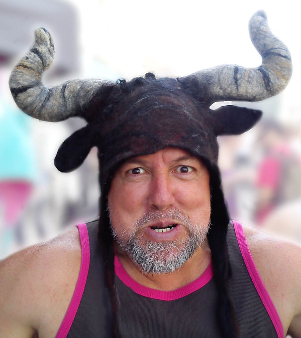 Hand Felted Minotaur Hat