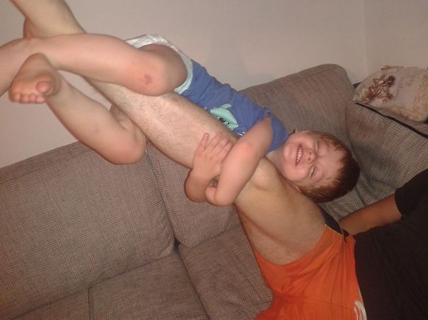 There's No Place Higher Than On Daddy's... Legs?