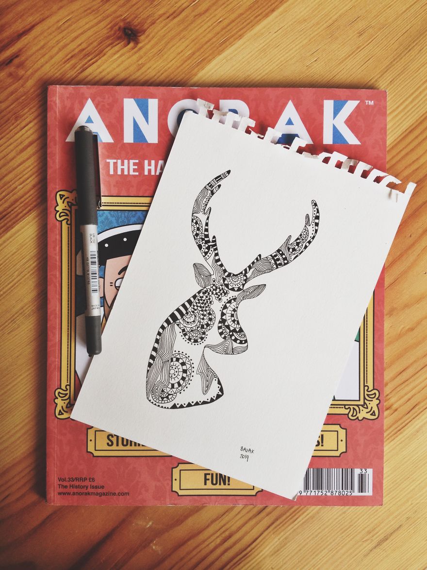 Quickie Black Ink Pen Doodles: Patternized Objects And Animals Quickie Black Ink Pen Doodles: Patternized Objects And Animals