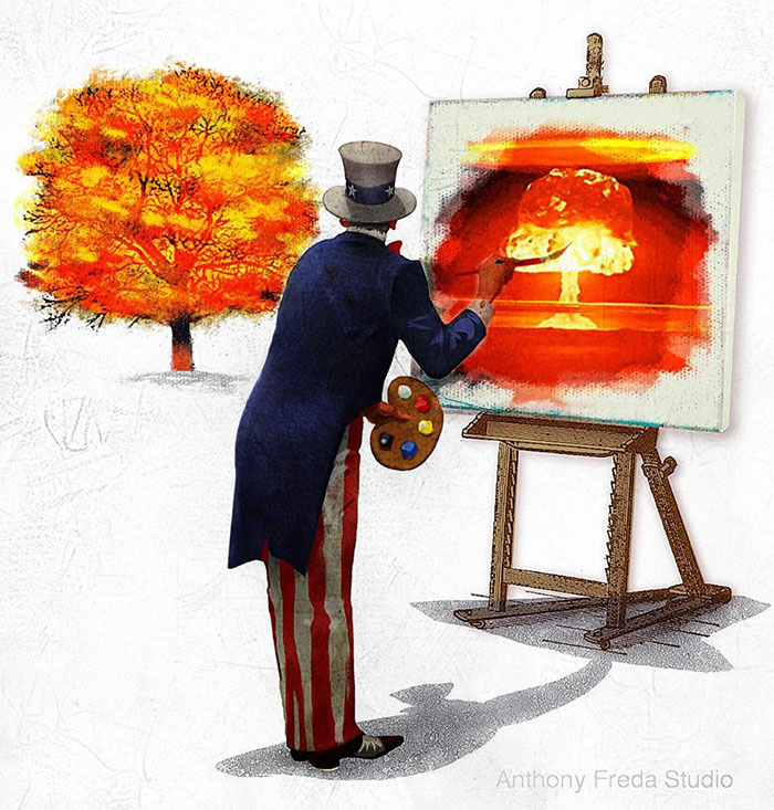 War and Peace: Political Satire Illustrations by Anthony Freda