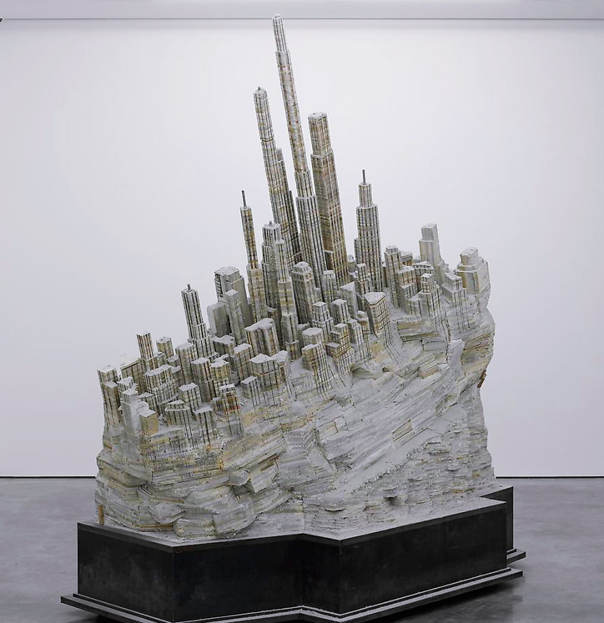 Massive Book Sculpture Of An Abandoned City