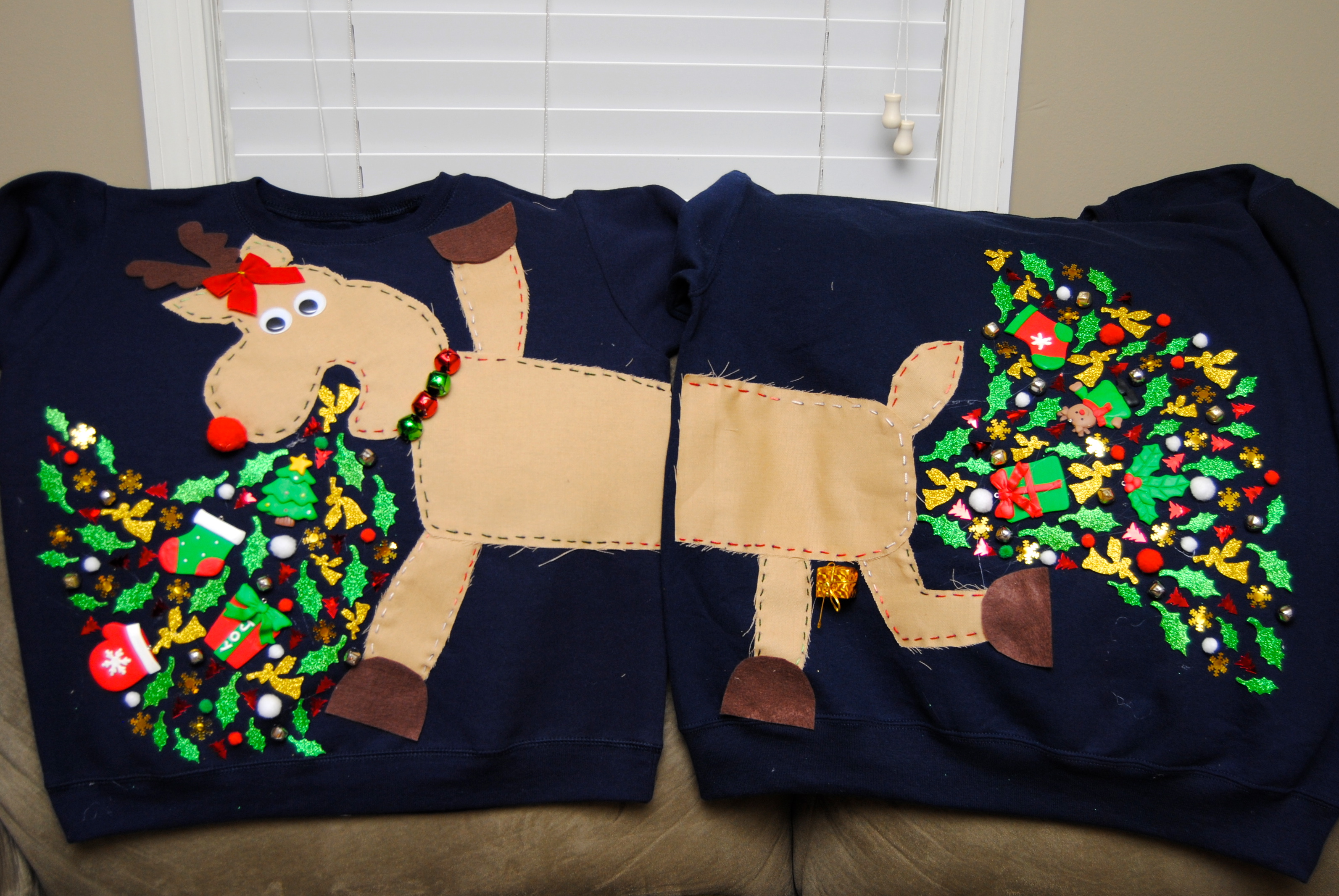 Couples Reindeer Ugly Christmas Sweater