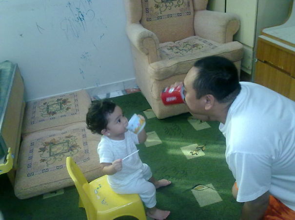 Coffee For Dad....milk For Me...