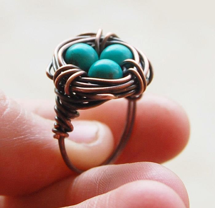 Turquoise Birds Nest Ring