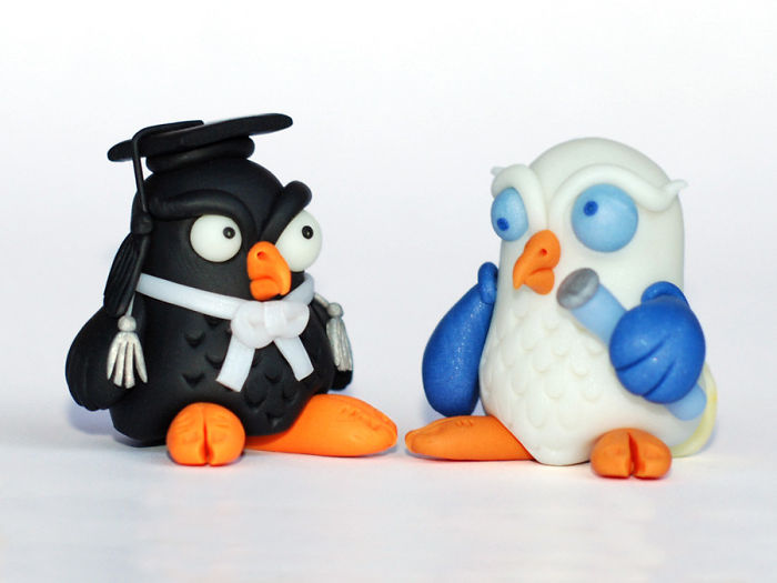 Owl Miniature Figurine - Lawyer Owl, Laboratory Owl