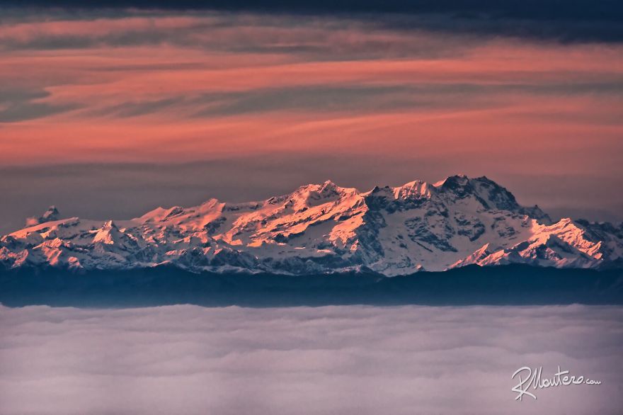 Monte Rosa At Sunset