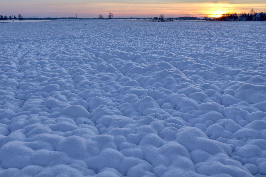 Snow On Plowed Soil