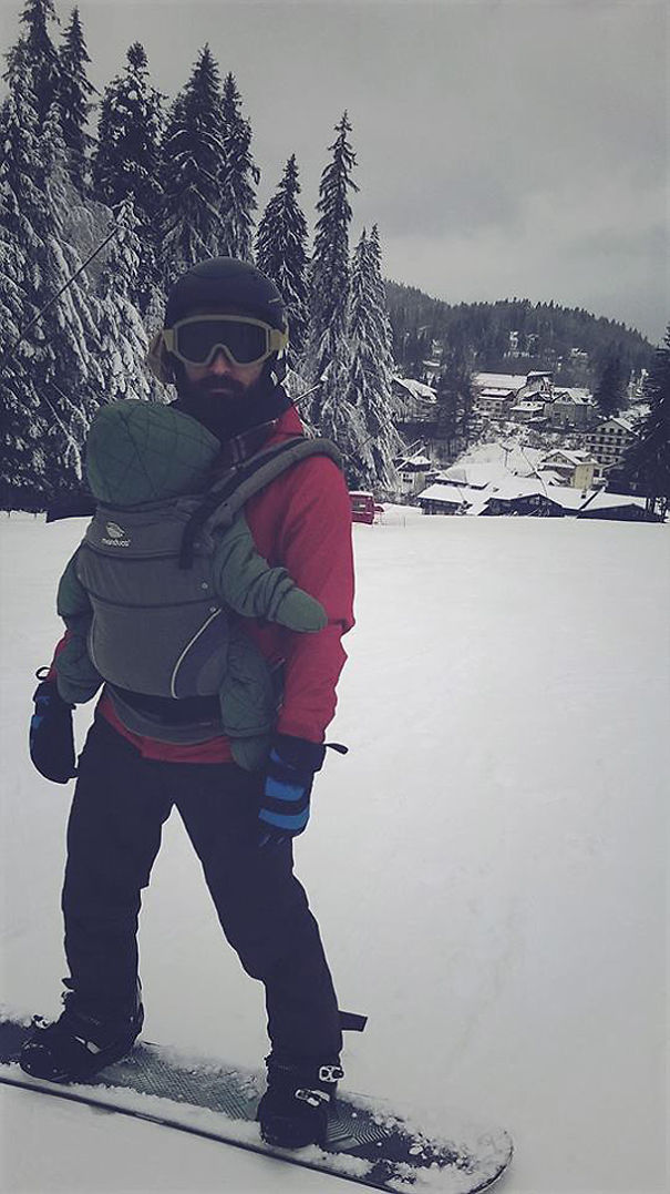 Snowboarding With His Best Mate :)