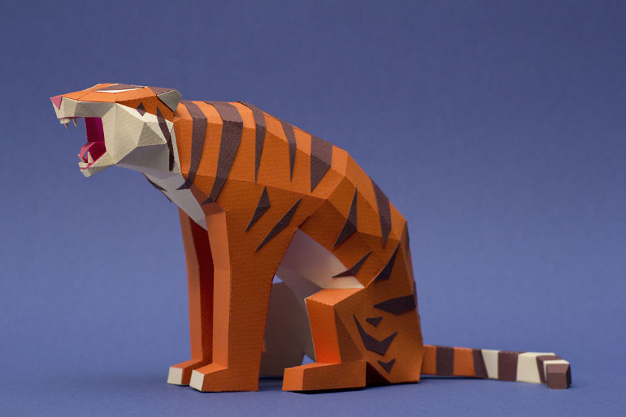 We Are A Couple Of Artists Who Create Lowpoly Animals From Paper