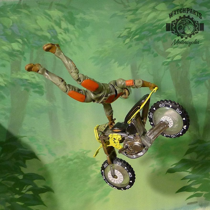 I Make Miniature Motorcycles And Place Action Figures On Them