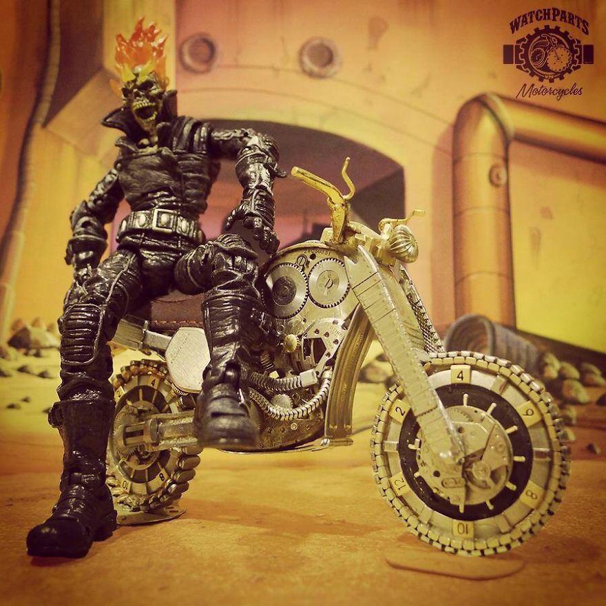 I Make Miniature Motorcycles And Place Action Figures On Them