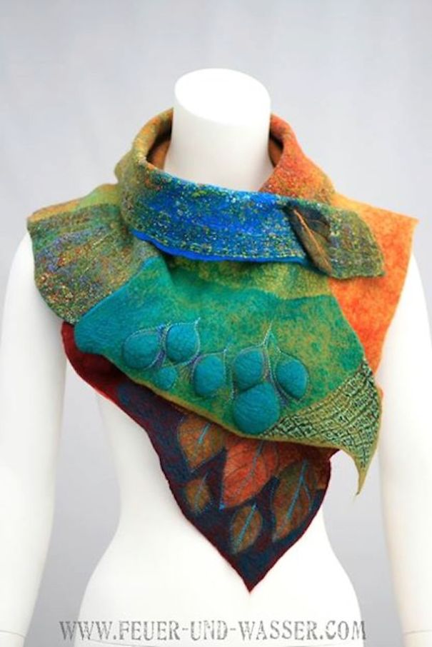 Feuer Und Wasser Felted Scarf